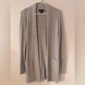 Grey open front cardigan sweater